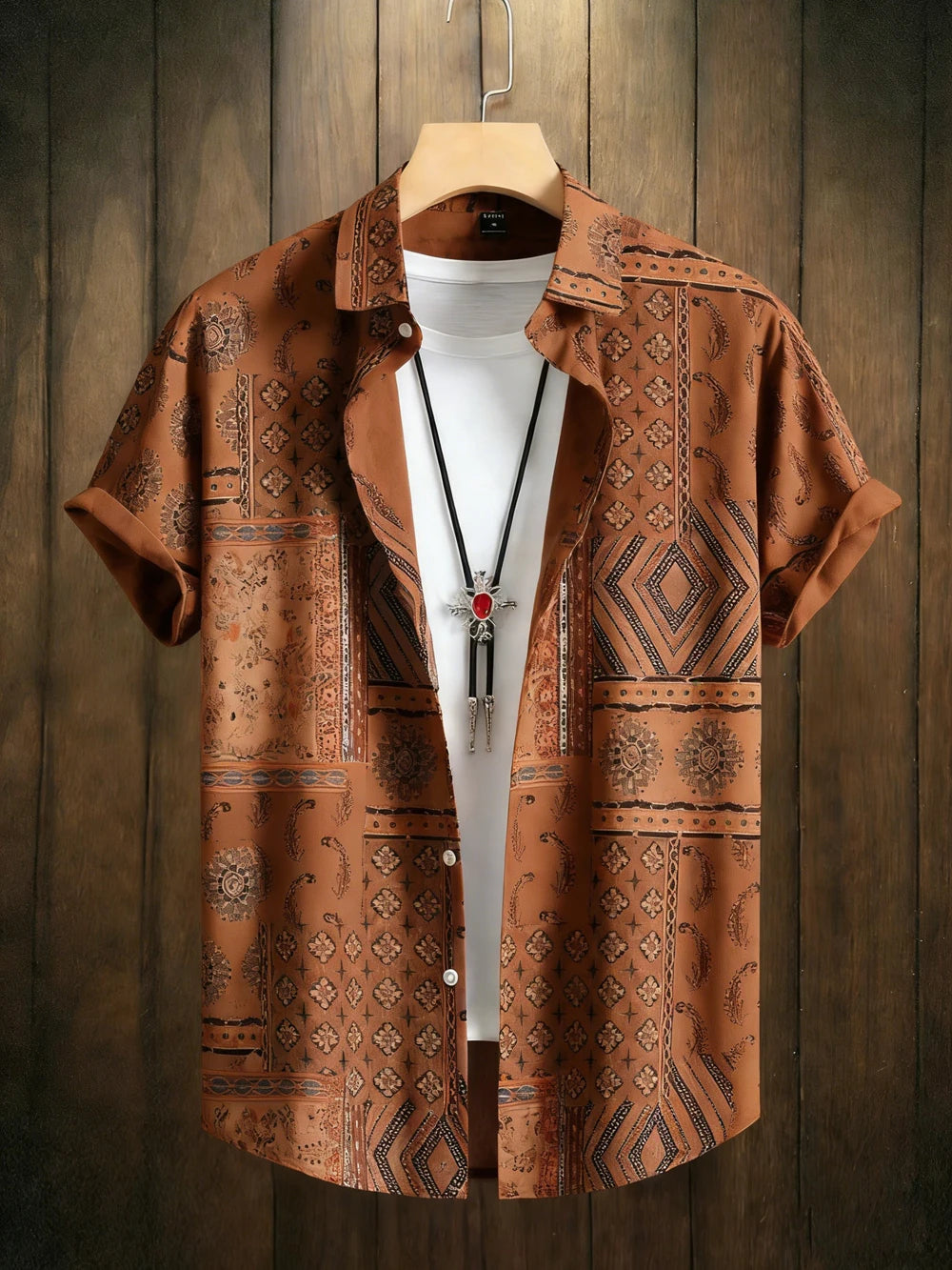 Chemise d'été pour homme 2026 à manches courtes imprimée, chemise col rétro tendance pour homme, haut décontracté hawaïen pour la plage, tailles XS-5XL