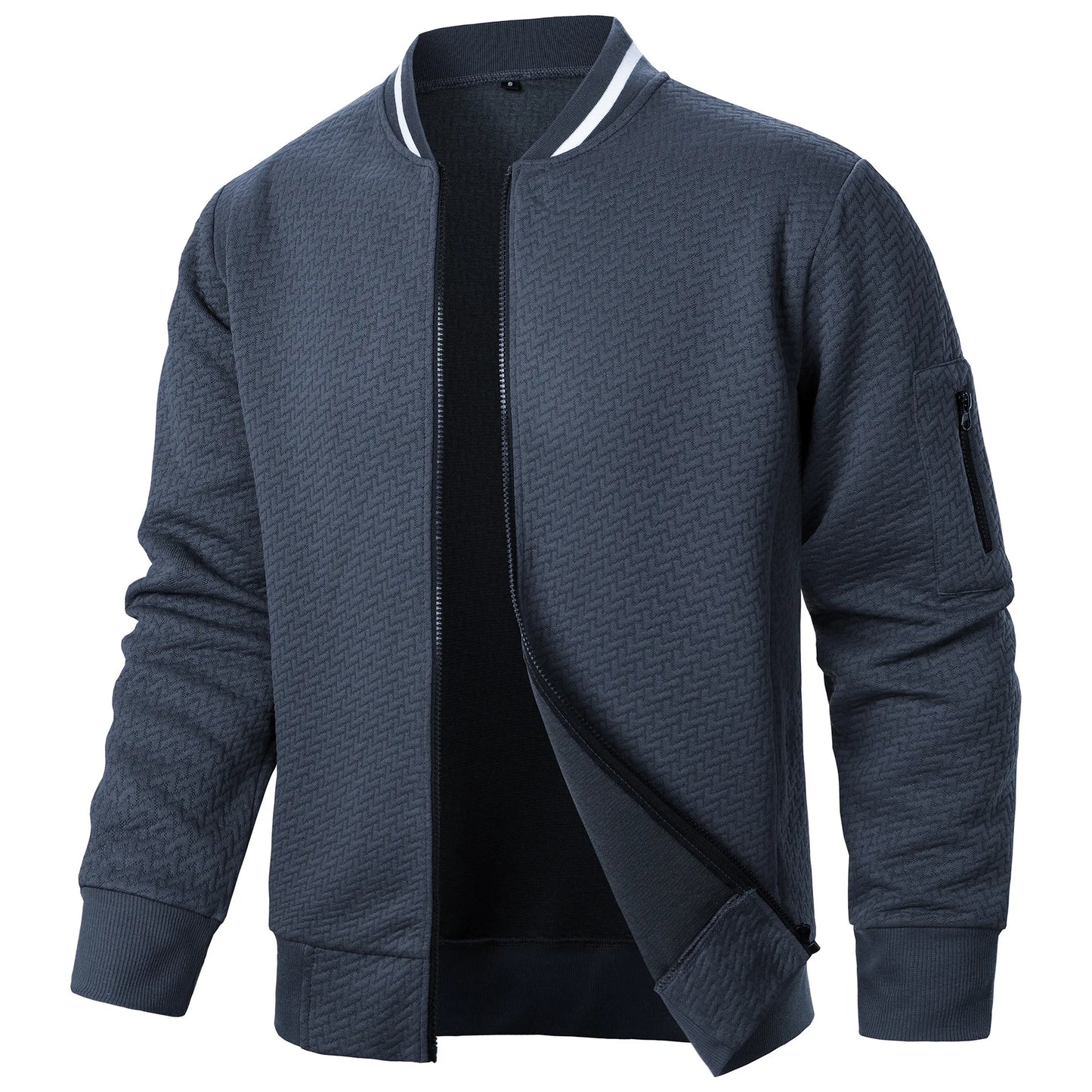 Nouvelle veste sweat à col montant zippée pour hommes Nouvelle veste cardigan jacquard décontractée pour hommes Vestes de baseball Vêtements pour hommes