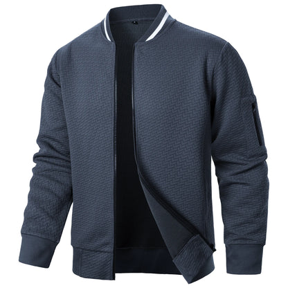 Nouvelle veste sweat à col montant zippée pour hommes Nouvelle veste cardigan jacquard décontractée pour hommes Vestes de baseball Vêtements pour hommes