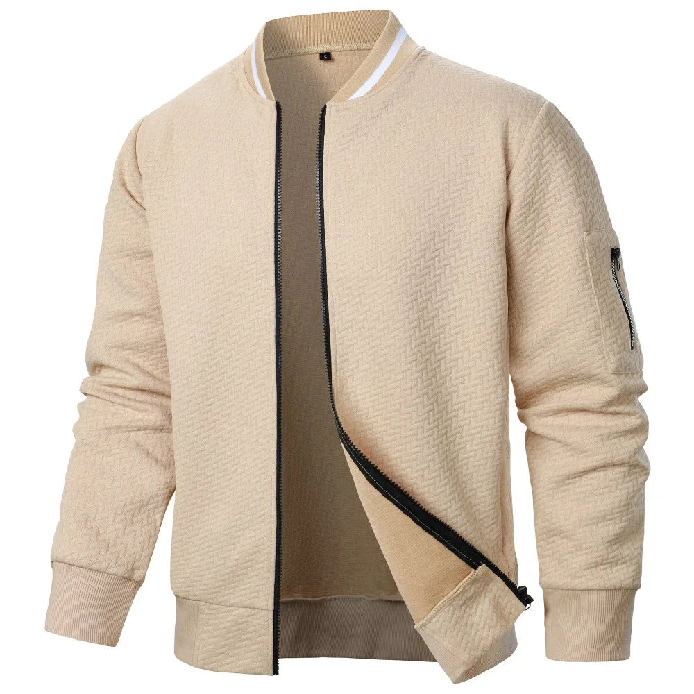 Nouvelle veste sweat à col montant zippée pour hommes Nouvelle veste cardigan jacquard décontractée pour hommes Vestes de baseball Vêtements pour hommes