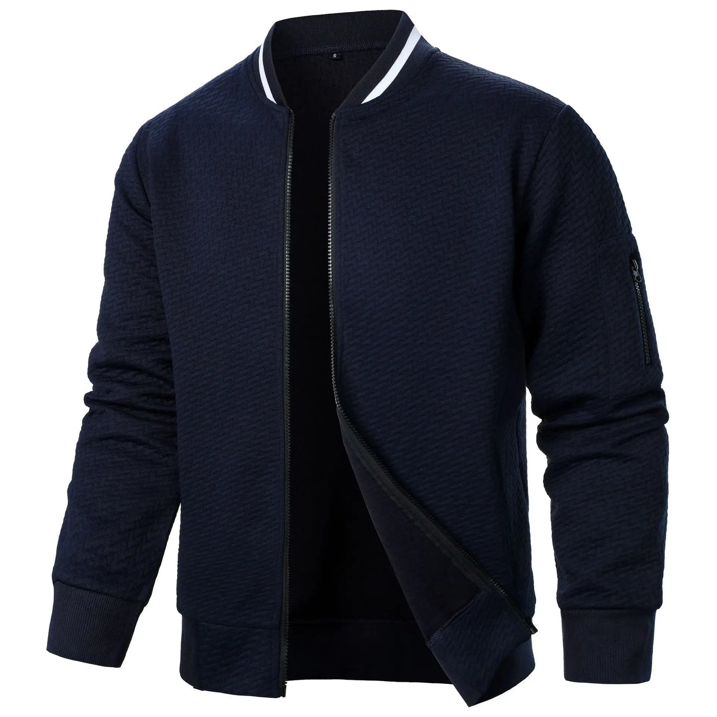 Nouvelle veste sweat à col montant zippée pour hommes Nouvelle veste cardigan jacquard décontractée pour hommes Vestes de baseball Vêtements pour hommes