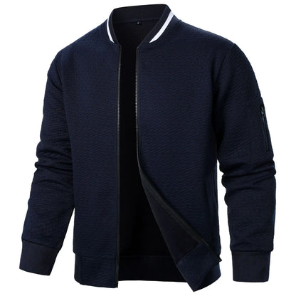 Nouvelle veste sweat à col montant zippée pour hommes Nouvelle veste cardigan jacquard décontractée pour hommes Vestes de baseball Vêtements pour hommes
