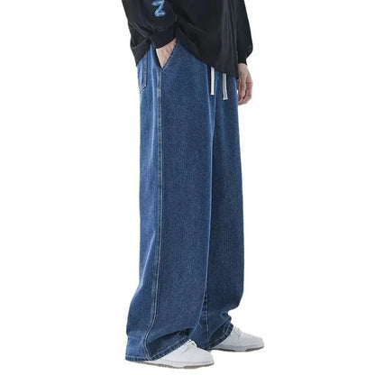 2025 Nouveaux Jeans Streetwear Larges pour Hommes Style Coréen Mode Jeans Larges Droits à Jambe Large Vêtements de Marque pour Hommes Noir Bleu Clair
