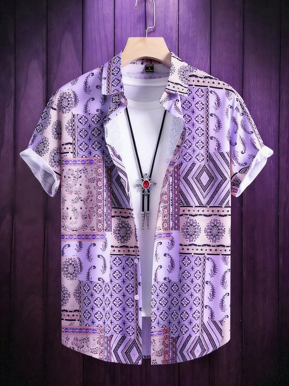 Chemise d'été pour homme 2026 à manches courtes imprimée, chemise col rétro tendance pour homme, haut décontracté hawaïen pour la plage, tailles XS-5XL