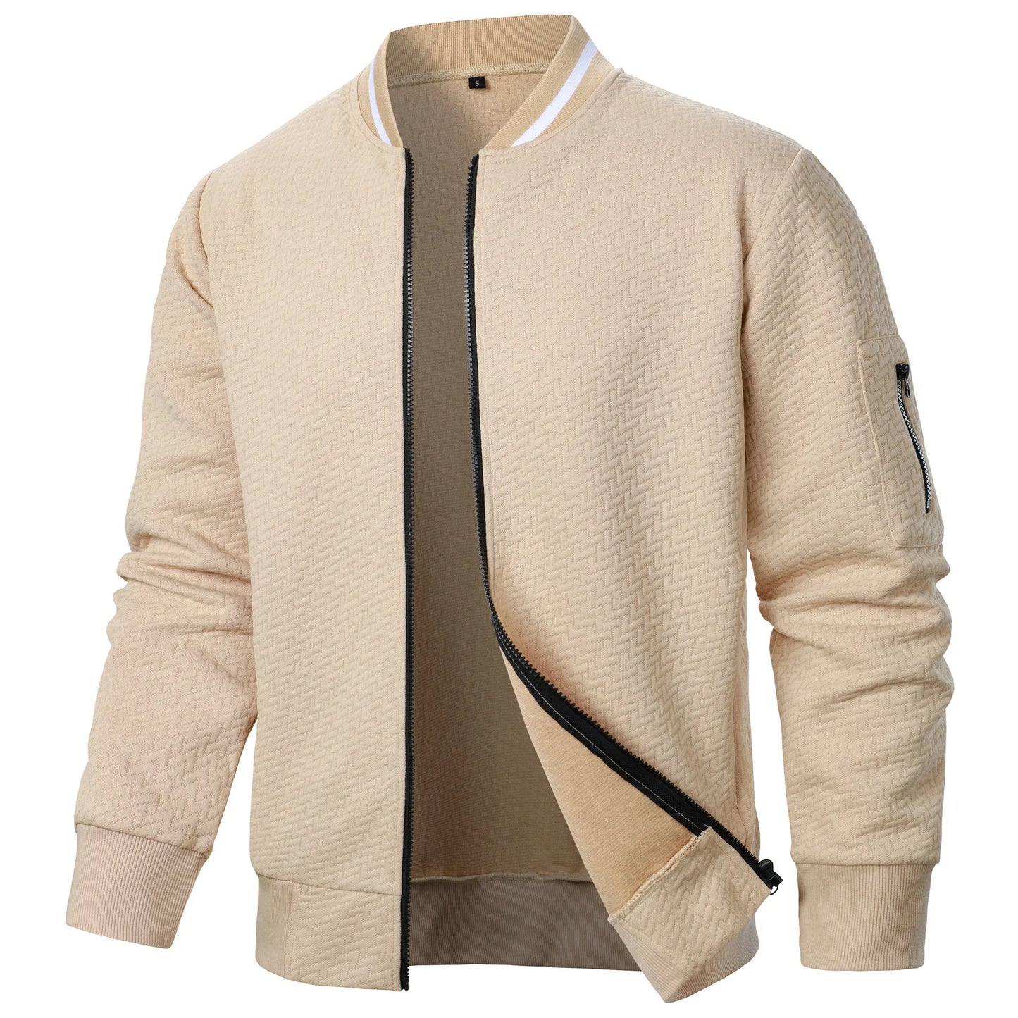 Nouvelle veste sweat à col montant zippée pour hommes Nouvelle veste cardigan jacquard décontractée pour hommes Vestes de baseball Vêtements pour hommes