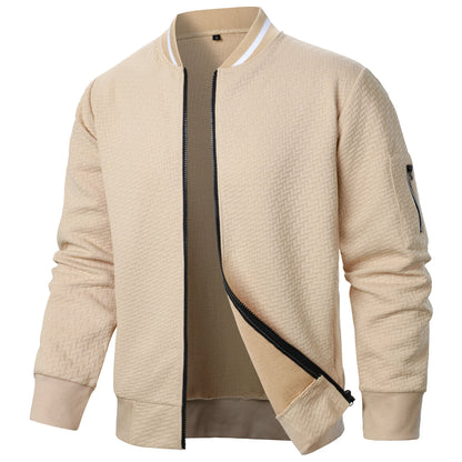 Nouvelle veste sweat à col montant zippée pour hommes Nouvelle veste cardigan jacquard décontractée pour hommes Vestes de baseball Vêtements pour hommes