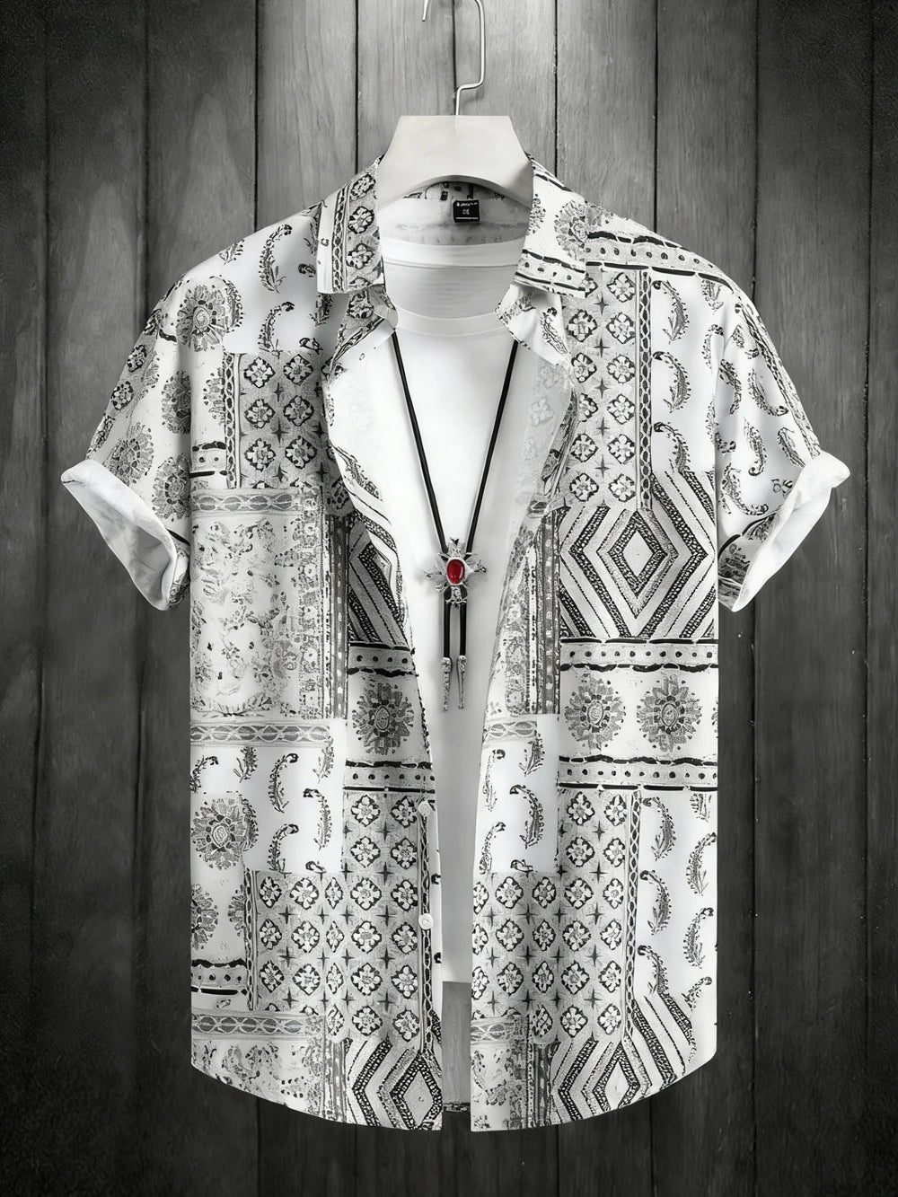 Chemise d'été pour homme 2026 à manches courtes imprimée, chemise col rétro tendance pour homme, haut décontracté hawaïen pour la plage, tailles XS-5XL