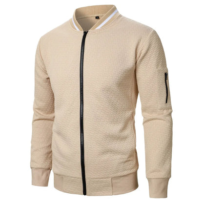 Nouvelle veste sweat à col montant zippée pour hommes Nouvelle veste cardigan jacquard décontractée pour hommes Vestes de baseball Vêtements pour hommes