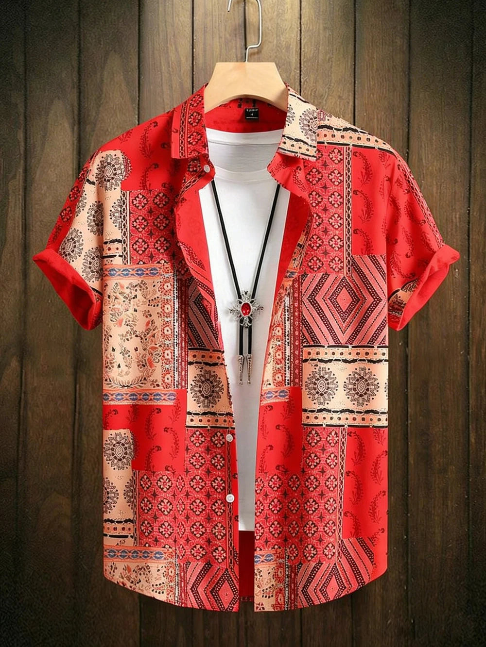 Chemise d'été pour homme 2026 à manches courtes imprimée, chemise col rétro tendance pour homme, haut décontracté hawaïen pour la plage, tailles XS-5XL