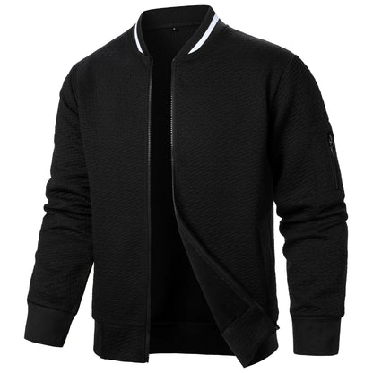 Nouvelle veste sweat à col montant zippée pour hommes Nouvelle veste cardigan jacquard décontractée pour hommes Vestes de baseball Vêtements pour hommes