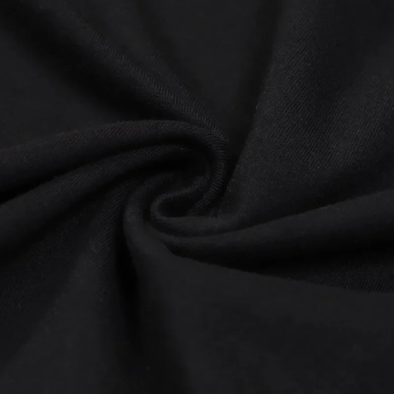 T-shirt en coton pour femmes Anime Wonderland Punk Rock Y2k Tops Gothique Mode Femmes Hip Hop Harajuku Streetwear