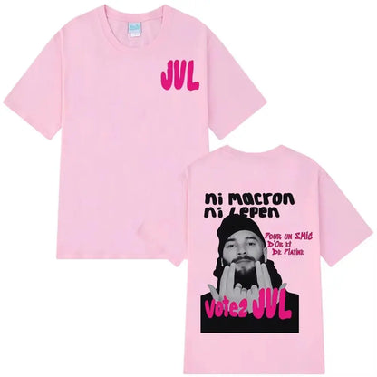 T-shirt Hip-hop Y2k 2026 Rappeur français JUL Imprimé graphique Mode Coton T-shirts Décontractés Esthétique T-shirt tendance Unisexe