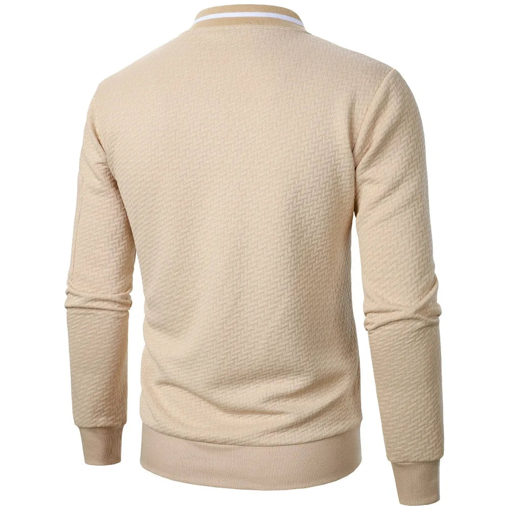 Nouvelle veste sweat à col montant zippée pour hommes Nouvelle veste cardigan jacquard décontractée pour hommes Vestes de baseball Vêtements pour hommes