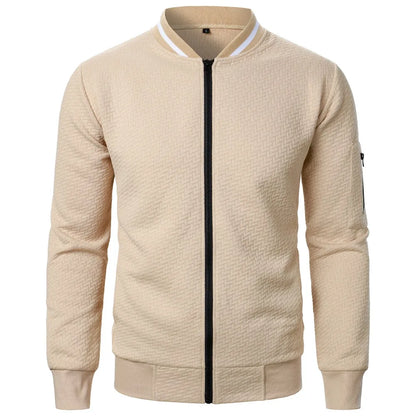 Nouvelle veste sweat à col montant zippée pour hommes Nouvelle veste cardigan jacquard décontractée pour hommes Vestes de baseball Vêtements pour hommes