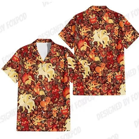 Nouveaux chemises jaunes pour hommes Hawaï Créatives avec paysage chinois Peinture à manches courtes Chemises Aloha Style cubain Été Grandes tailles