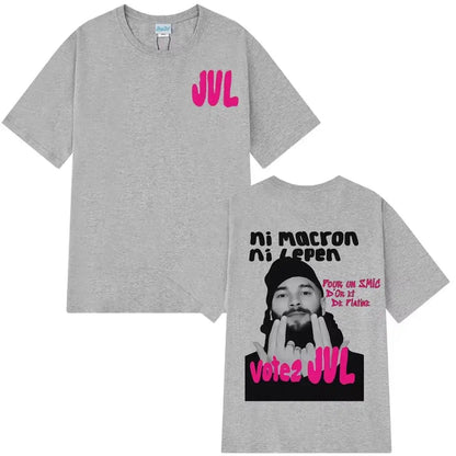 T-shirt Hip-hop Y2k 2026 Rappeur français JUL Imprimé graphique Mode Coton T-shirts Décontractés Esthétique T-shirt tendance Unisexe