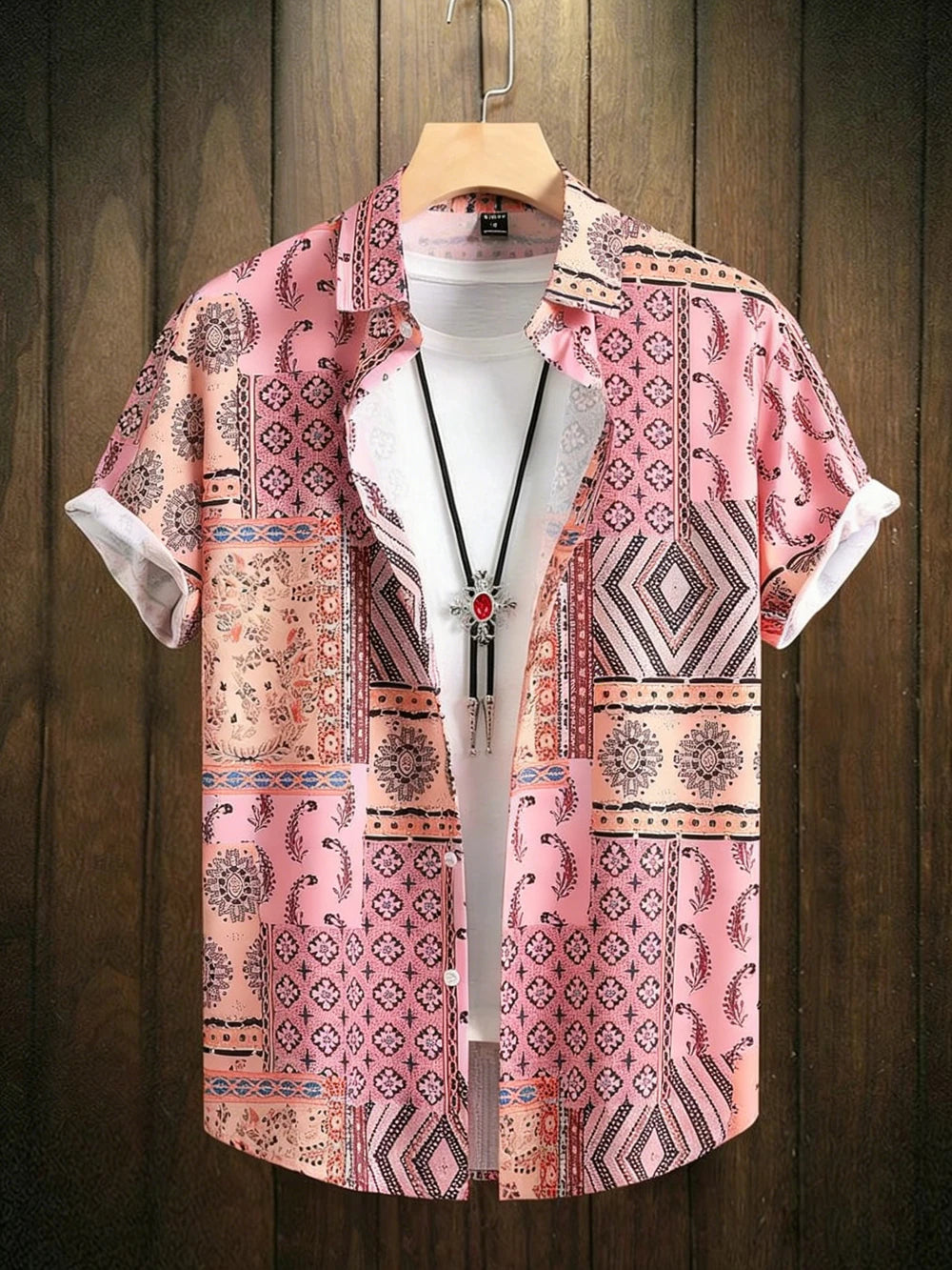 Chemise d'été pour homme 2026 à manches courtes imprimée, chemise col rétro tendance pour homme, haut décontracté hawaïen pour la plage, tailles XS-5XL